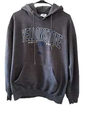 Yellowstone Hoodie | Yellowstone National Park Pullover Hoodie Unisex Sz Large